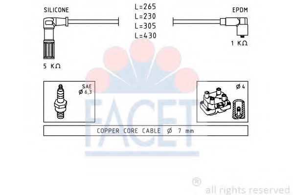 FACET 4.8613 Ignition Cable Kit